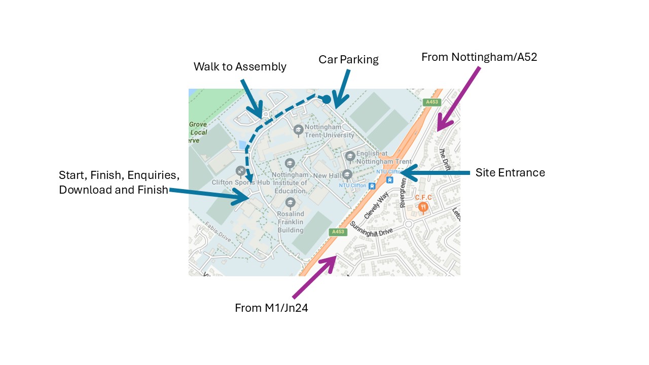 Map showing Parking Location